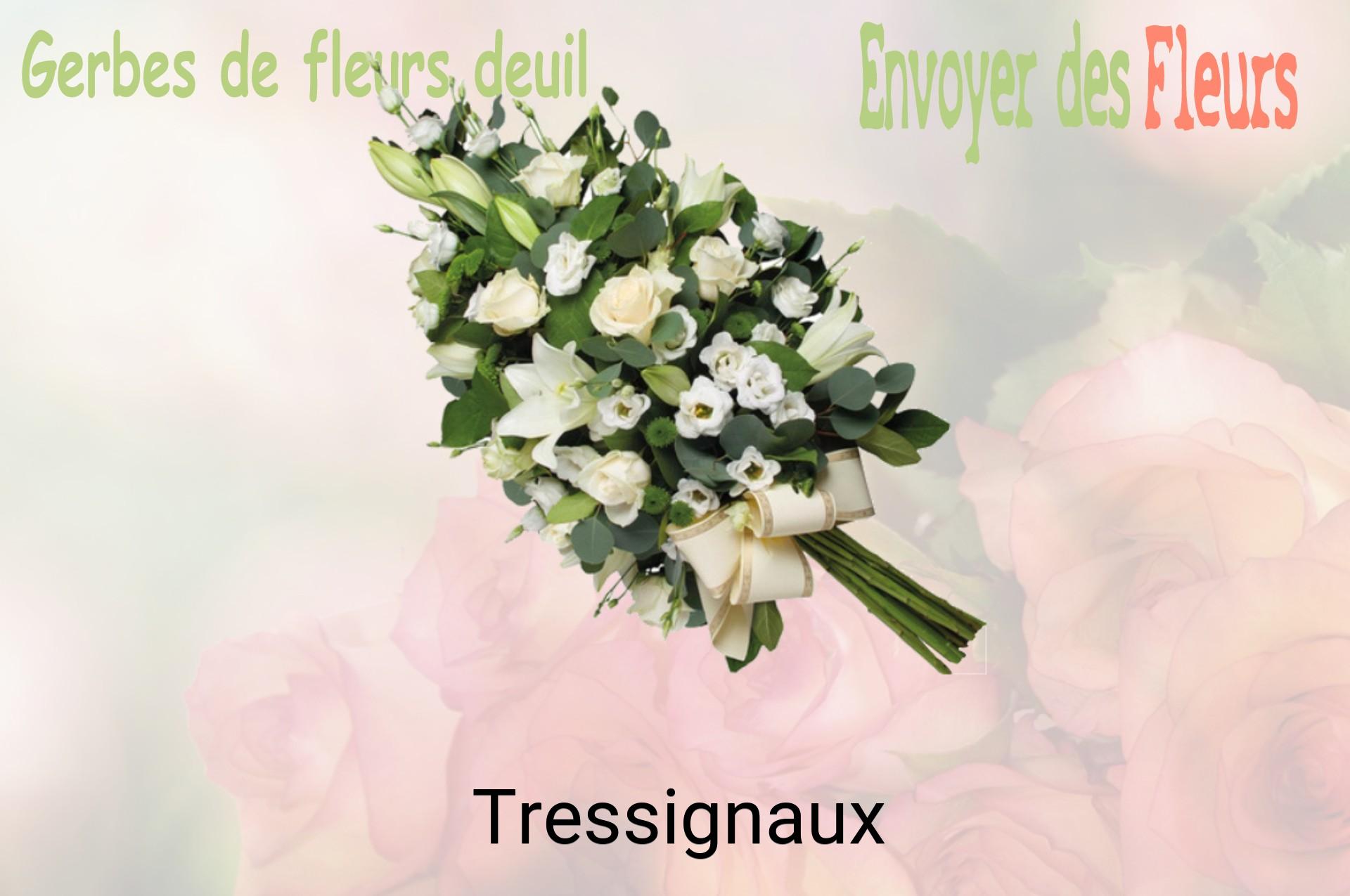 Gerbe de fleurs de deuil livrée à Tressignaux